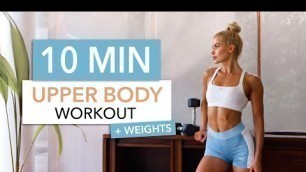 '10 MIN UPPER BODY + WEIGHTS - Alternative: Big Bottles / for back, chest, arms & shoulders'