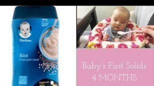 'STARTING SOLIDS! | MILANI\'S FIRST FOODS | GERBER RICE CEREAL'