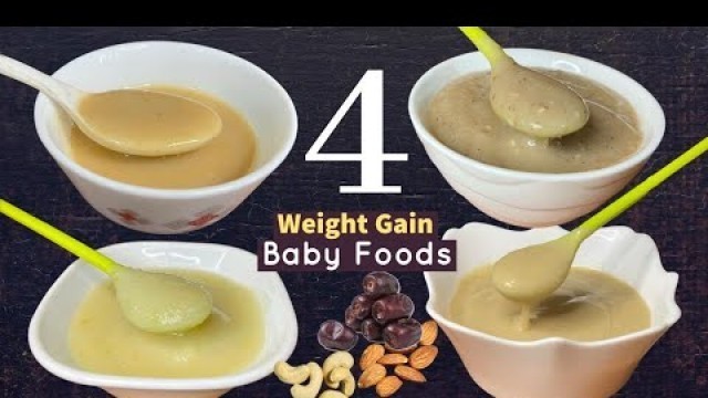 '4 Baby foods |Weightgain Food For 6-12 month Babies | Poha Apple Dry nuts  /Dal Cereal / Ragi wheat'