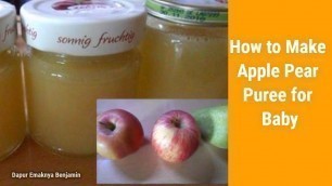 'Apple Pear Puree for Baby | 6 Month Baby Food'