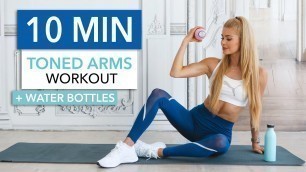 '10 MIN TONED ARMS - quick & intense at home / with water bottles I Pamela Reif'