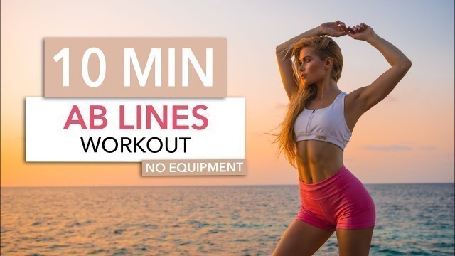 '10 MIN AB LINES WORKOUT - efficient for middle, side & upper abs / No Equipment I Pamela Reif'