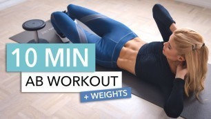 '10 MIN ABS WITH WEIGHTS - for an extra strong core! you can also use a bottle of water I Pamela Reif'