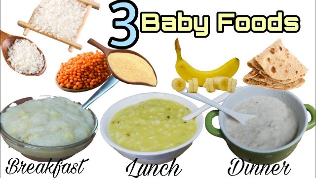 '3 Baby foods |Weightgain Food For 6-12 month Babies | Sooji/Rava/ Dal Rice/Chappathi Milk Recipe'