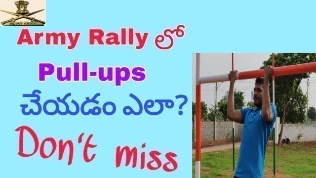 'How to practice pull-ups for army in Telugu 2019/Army pull-ups practice  in telugu 2019/Army events'