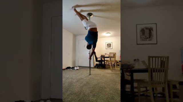 'some pole trick for today #pole #poledance #strength #poledancing'