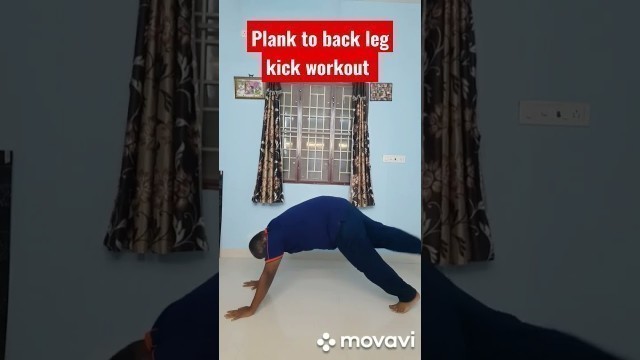 'Plank to back leg kick workout'