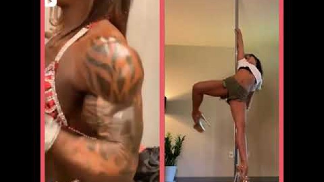 'female bodybuilder vs the pole dancer'