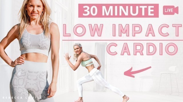 'LOW IMPACT FAT BURNING CARDIO at home workout | Rebecca Louise'