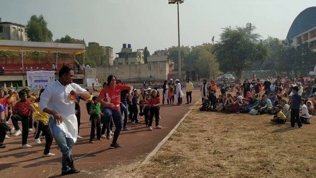 'Folk Fitness Nanhe Anthem at the Sports Day celebration at Intelligent Cadets School'