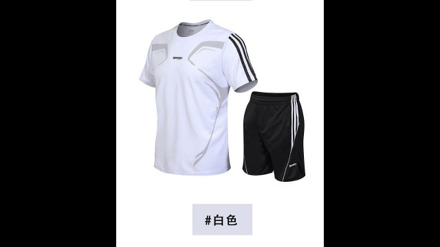 'Suit men-s sports suit fitness short sleeve T shirt shorts light weight, quick dry and breathable'