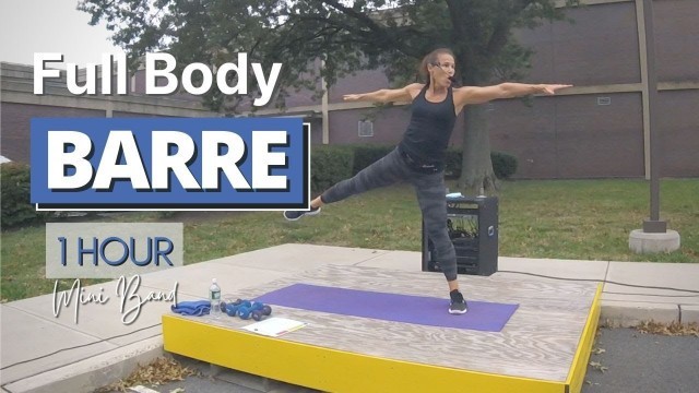 'Full Body BARRE Workout 1 Hour | Sculpting at HOME | Mini Band + Weights | Cardio + Strength'