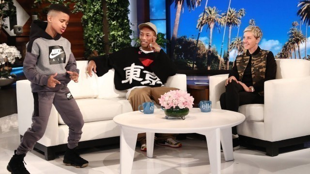 'Pharrell Meets Ellen\'s Favorite Kid Trainer Demarjay'