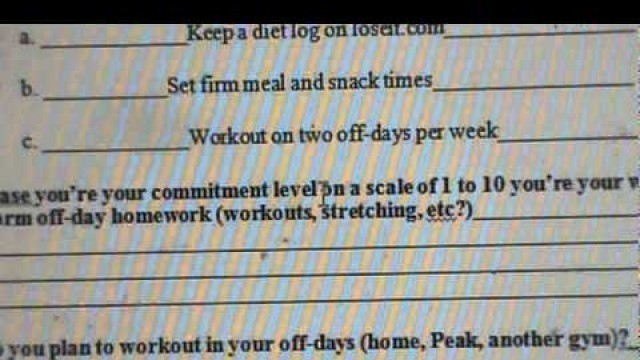 'Peak Fitness goalsetting process FAQ'