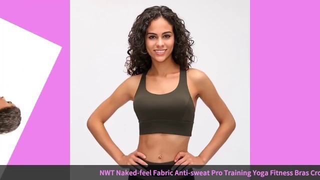 '✓NWT Naked-feel Fabric Anti-sweat Pro Training Yoga Fitness Bras Crop T'