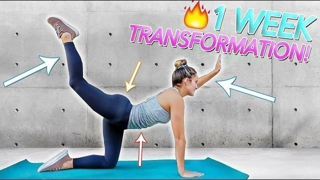 '1 WEEK BODY TRANSFORMATION!! (Abs/Core, Booty, Legs) At Home Workouts!'