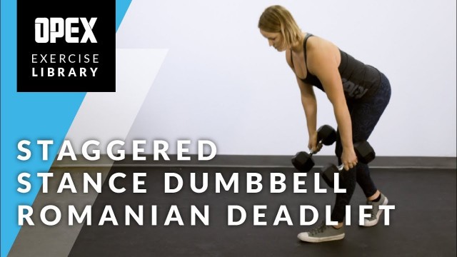 'Staggered Stance Dumbbell Romanian Deadlift - OPEX Exercise Library'