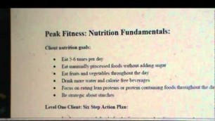 'Peak Fitness Client nutrition guide FAQ'