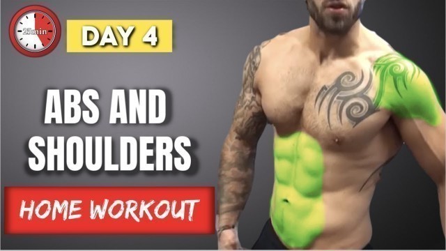 'Day 4 | 25 min Shoulder And Abs Workout With Dumbbells'