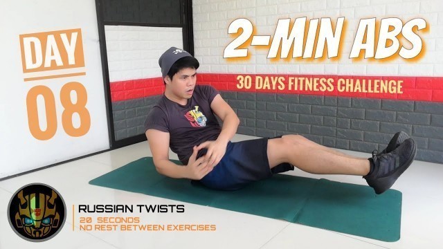 '2 MIN  ABS Home Workout | 30 Days Fitness Challenge | DAY 08 |'