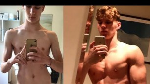 'My 1 year body transformation skinny to muscular + calisthenics skills'