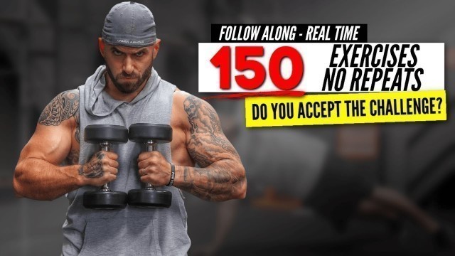 '150 DUMBBELL EXERCISES WORKOUT CHALLENGE | 1 Hour 30 Minute Workout | no repeat'