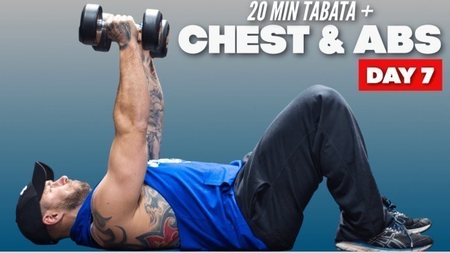 '20 MIN | Chest And Abs Workout At Home With Dumbbells | DAY 7'