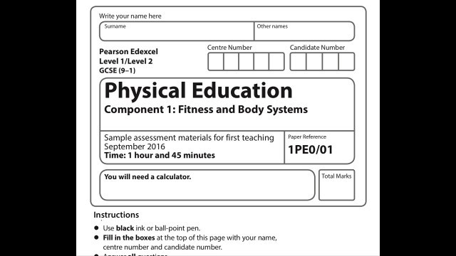 'GCSE Edexcel P.E Paper 1 Walkthrough'