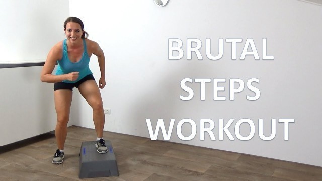 '10 Minute Brutal Cardio Step Up Workout – Intense Cardio Steps Exercises'