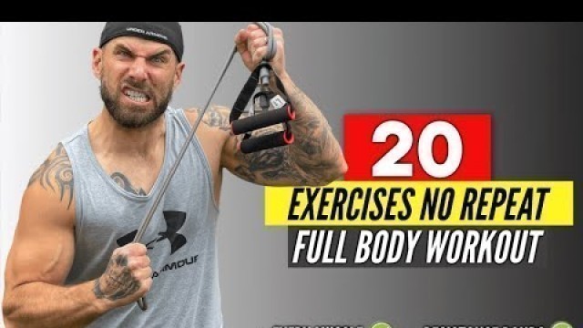 '20 Exercises No Repeat Resistance Band Workout | Perfect Home or Travel Workout'