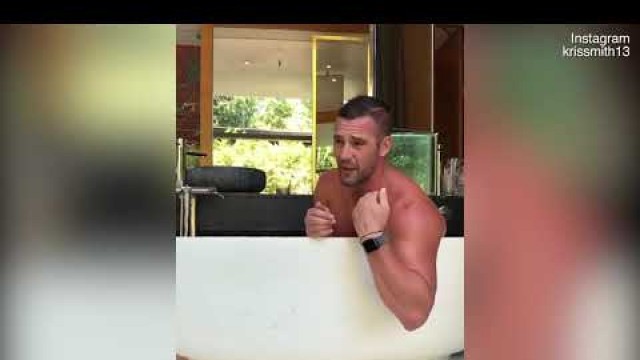 'Kris Smith thanks fitness travel company while naked in the bath'