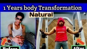 '1 year Natural Body transformation Journey || Home workouts@Fitness Subhash @Commando Fitness club'