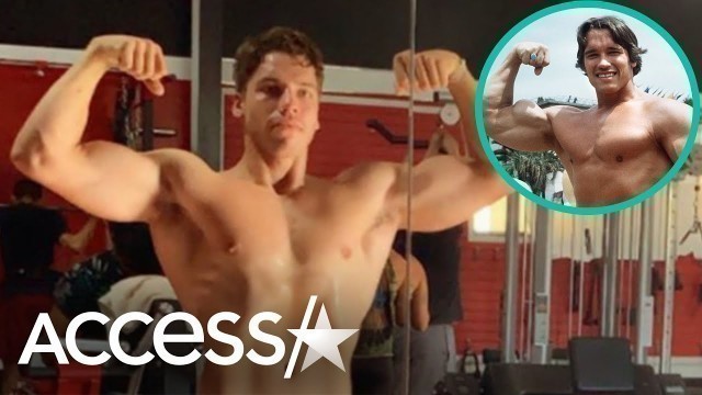 'Arnold Schwarzenegger\'s Son Channels Dad With Bulging Biceps'