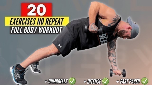 '20 Exercise | 20 Min Full Body Workout At Home No Repeat'